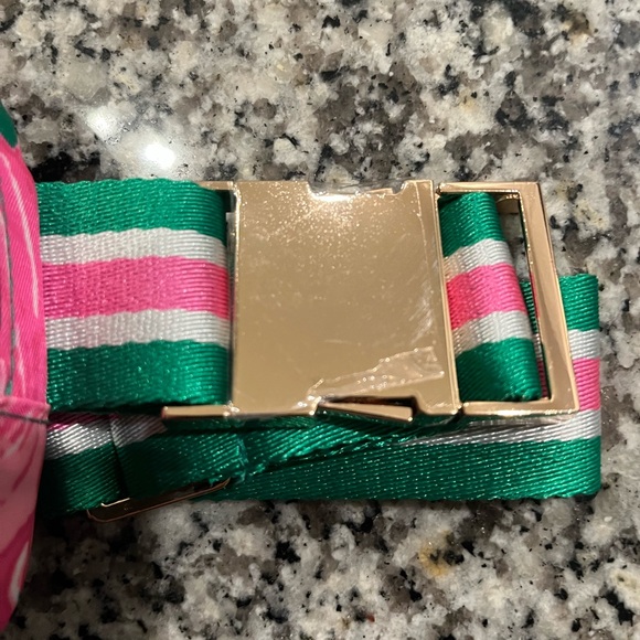 Lilly Pulitzer Green & Pink Floral Crossbody Belt Bag - NWOT - Picture 2 of 11
